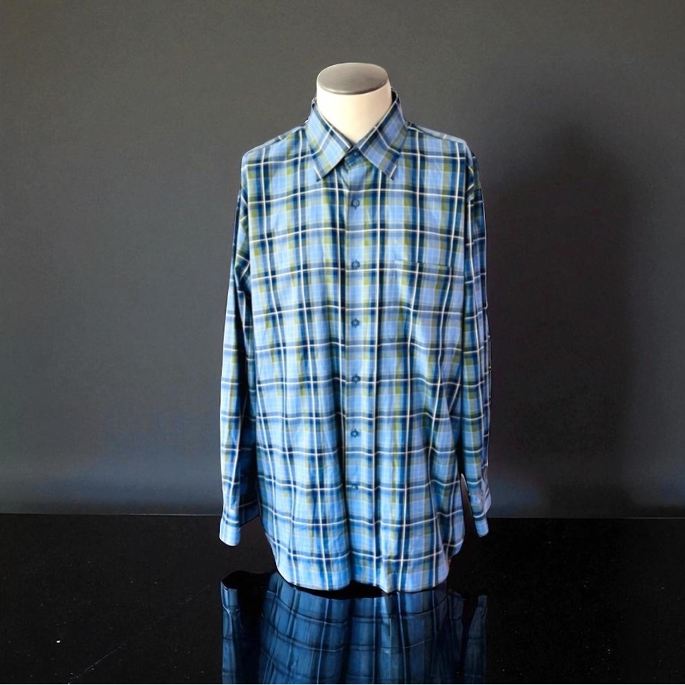 ROBERT TALBOTT CARMEL Men’s Classic Cotton Check Sport Shirt Size XL